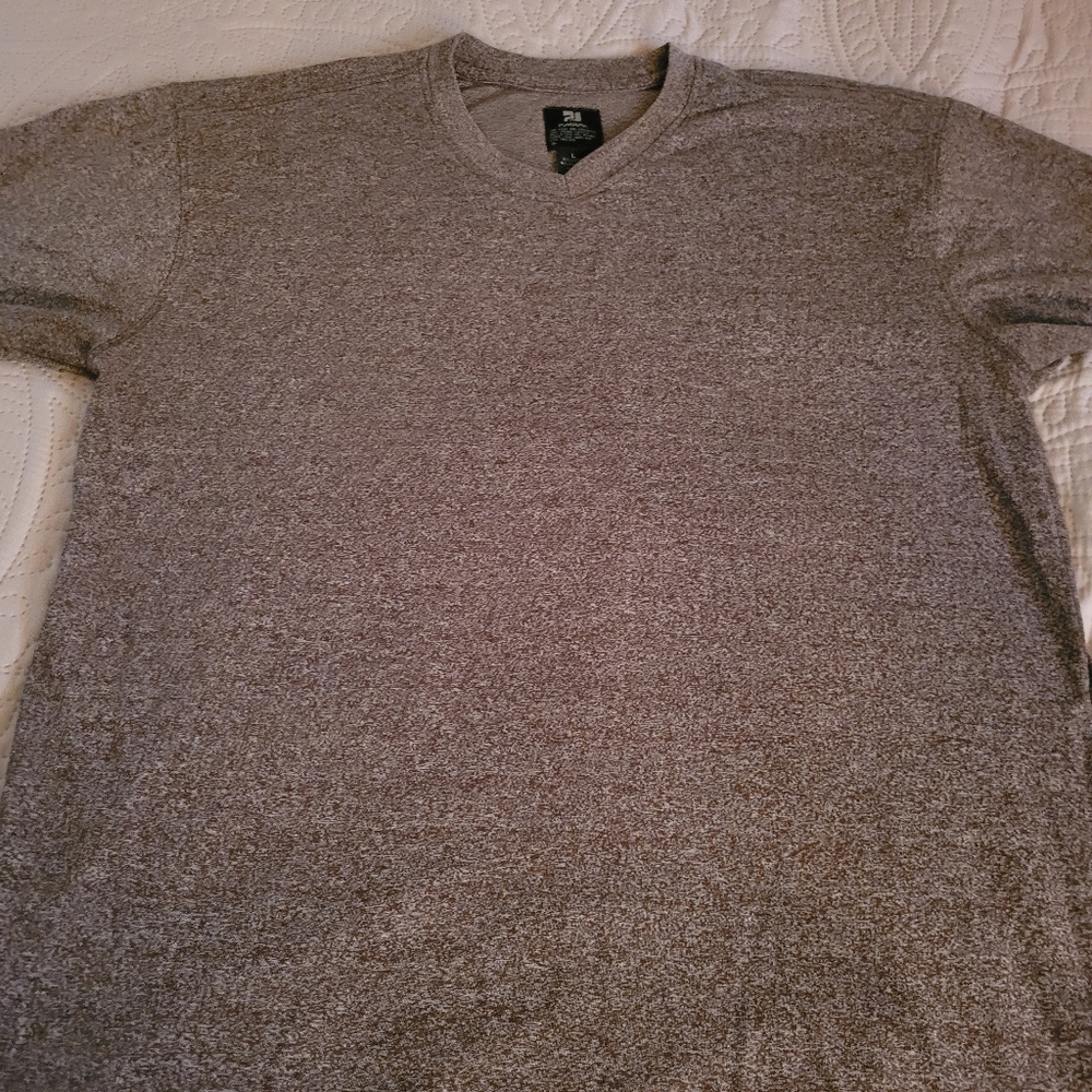 Mens Brown V-Neck Brown T-Shirt